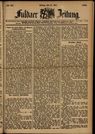 Ausgabe vom Freitag, den 21. Mai 1886.