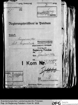 Wahl und Einführung der Bürgermeister und übrigen Magistratsmitglieder in Babelsberg (Nowawes)