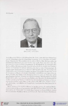 Hermann Mosler (26.12.1912 - 4. 12.2001)