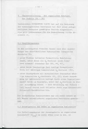4 Charakterisierung der organischen Substanz der Podsole (P1 - P6)