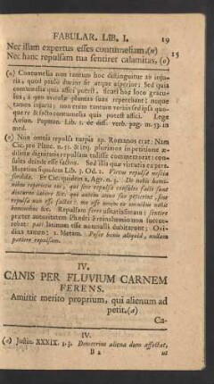 IV. Canis Per Fluvium Carnem Ferens.