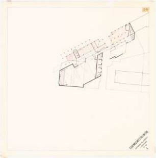 Platzbebauung mit Wohnungen, Gewerbe und sozialen Einrichtungen am Viktoria-Luise-Platz, Berlin-Schöneberg Schinkelwettbewerb 1980: Gemeindehaus und Jugendtreff, 1. Obergeschoss 1:200
