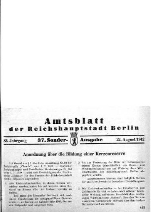 37. Sonder-Ausgabe, 22. August 1942