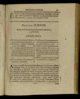 Decisio CLXXVIII - Decisio CLXXXIV.