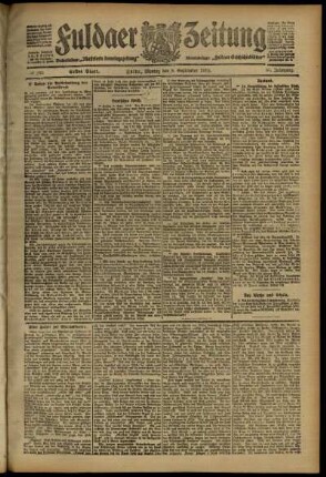 Erste Ausgabe vom Montag, den 09. September 1912.