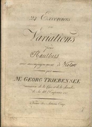 24 excercices [!] en variations : pour hautbois avec accompagnement de violon