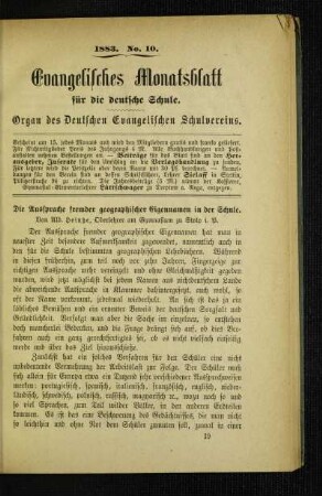 ¬Die¬ Aussprache fremder geographischer Eigennamen in der Schule