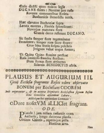 Plausus et augurium III.