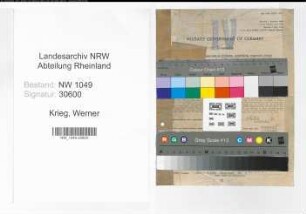 Entnazifizierung Werner Krieg , geb. 13.06.1908 (Assistent)