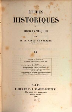 Etudes historiques et biographiques, 2