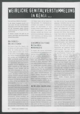 Weibliche Genitalverstümmelung in Kenia : Teil 2: Projektarbeit bei Kilifi-Kenia