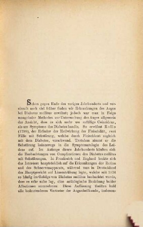 Über Cataracta diabetica : Inaug. Diss. der Univ. Freiburg