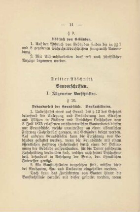 Dritter Abschnitt. Bauvorschriften