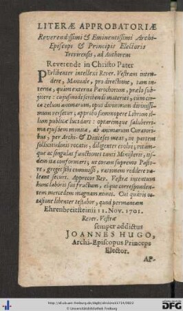 Approbatio; Privilegium Caesareum Et Facultas.