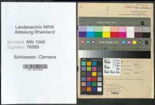 Entnazifizierung Clemens Schloesser , geb. 11.11.1902 (Schlosser)