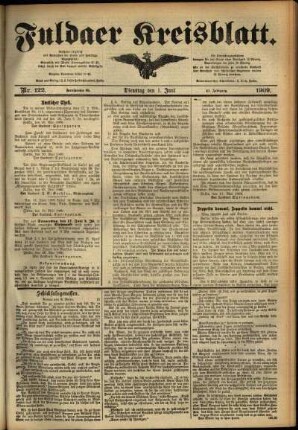 Ausgabe vom Dienstag, den 01. Juni 1909.