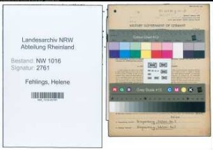 Entnazifizierung Helene Fehlings , geb. 07.02.1921 ()