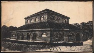 Saalbau, Emmagrube: Perspektivische Ansicht