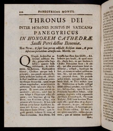 112-127, 9. Panegyricus in honorem Cathedrae S. Petri dictus Bonnoniae.