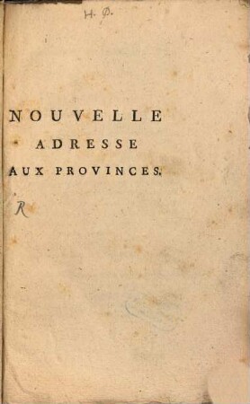 Nouvelle Adresse aux provinces