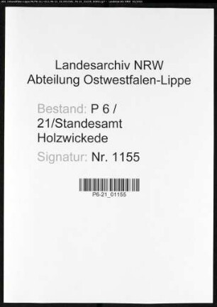 Sterberegister Standesamt Holzwickede