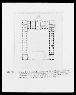 Boufflers, Schloss, Grundriss des Erdgeschosses, nach den Entwürfen von Mansart