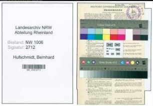 Entnazifizierung Bernhard Hufschmidt , geb. 05.03.1904 (Kaufmann)