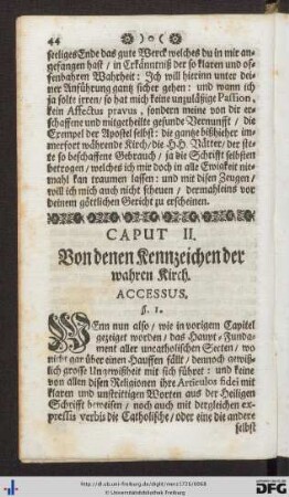 Caput II. Von denen Kennzeichen der wahren Kirch.