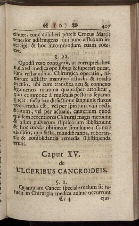 Caput XV. de Ulceribus Cancroideis.