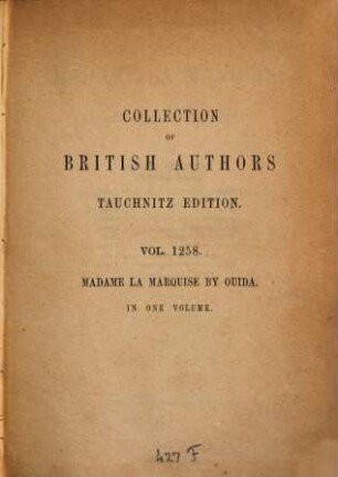 Madame la marquise and other novelettes