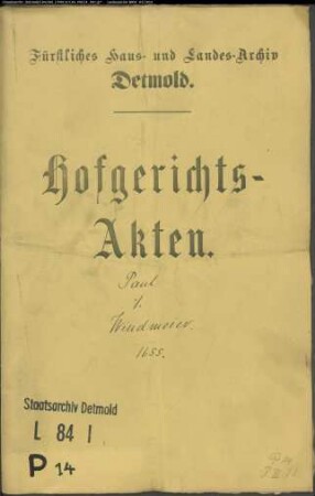 Paul, Christoph gegen Henrich Windmeier bei Lage - Schuldforderung