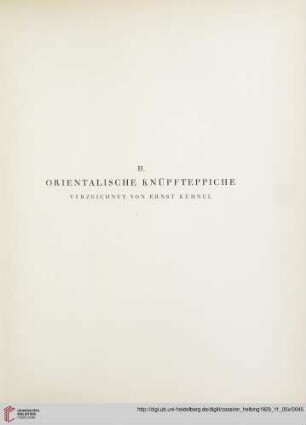 II. Orientalische Knüpfteppiche (Nr. 59-74)