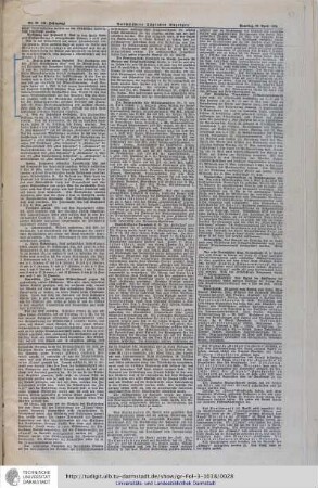 Aus: Darmstädter Täglicher Anzeiger No. 99 [Jahrgang 50] vom 27. April 1912