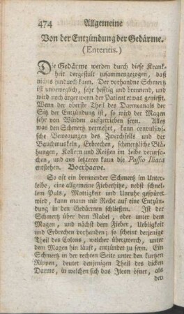 Von der Entzündung der Gedärme. (Enteritis.)