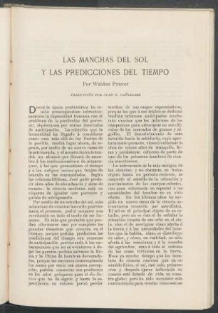 Las manchas del sol y las predicciones del tiempo.