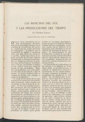 Las manchas del sol y las predicciones del tiempo.
