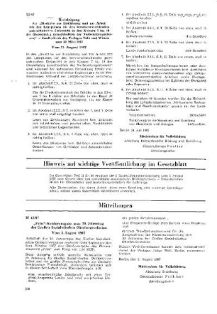 Hinweise auf wichtige Veröffentlichung im Gesetzblatt