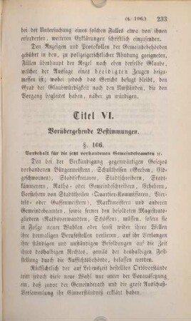 Titel VI. Vorübergehende Bestimmungen.
