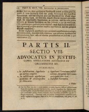 518-551, Sectio VIII. Advocatus in Justificanda Appellatione accuratus et circumspectus sit.