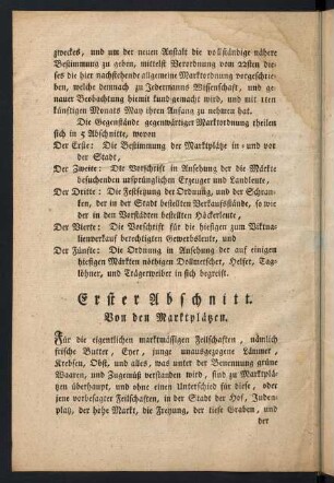 a1v-a2r, Erster Abschnitt. Von den Marktplätzen