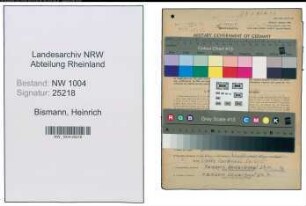 Entnazifizierung Heinrich Bismann , geb. 26.10.1900 (Kesselwaerter)