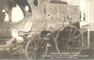 Zerschossener Feldpostwagen