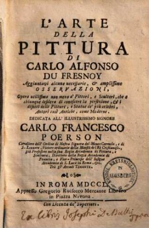 L' arte della pittura : Aggiuntari alcune necessarie & amplissime osservazioni