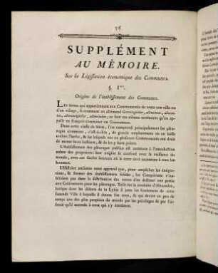 76-116, Supplément Au Mémoire