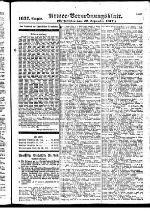1637. Ausgabe. Samstag, 22. September 1917