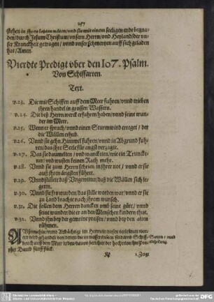 Vierdte Predigt uber den 107. Psalm