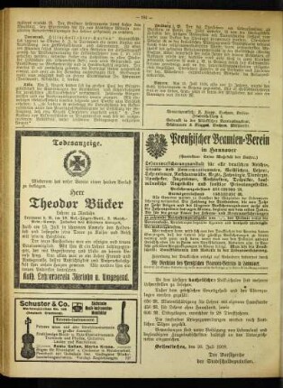 Todesanzeige : Herr Theodor Bücker ; [Nekrolog]