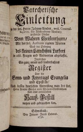 1-86, Catechetische Einleitung