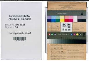 Entnazifizierung Josef Herzogenrath , geb. 05.03.1883 (Ingenieur)