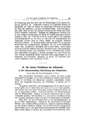 Die inneren Verhältnisse der Volksschule